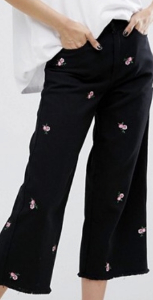 Lazy oaf embroidered rose jean